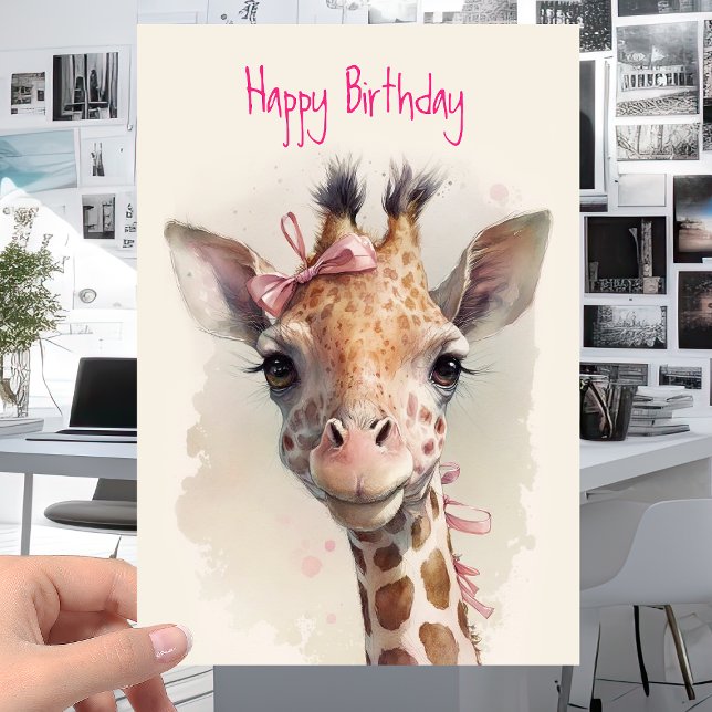 Carte Giraffe cool Cute - Amusant Joyeux Anniversaire (Créateur téléchargé)