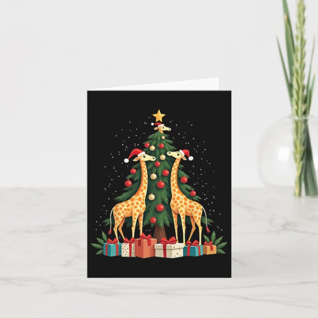 Carte Giraffe de Noël Amateurs de girafe Noël Noël Ho (Devant)