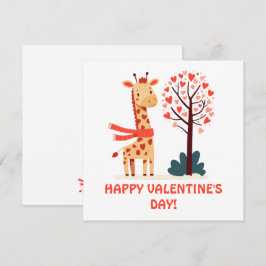 Carte Giraffe de Valentines Whimsical mignonne avec arbr