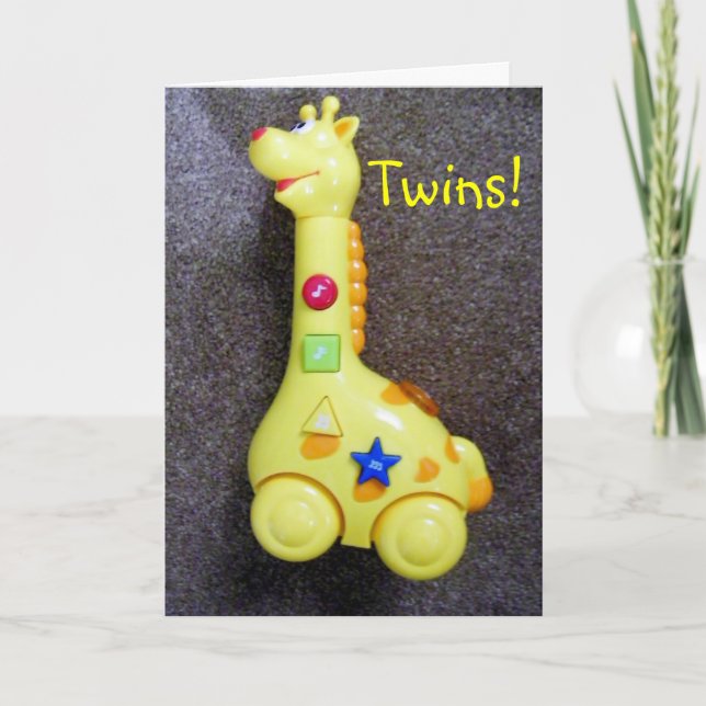 CARTE GIRAFFE DIT FÉLICITATIONS ET DEUX WINS (Devant)