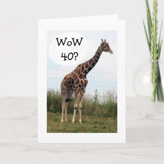 CARTE GIRAFFE DIT QUE 40 CHOSES SONT BONNES SUR VOUS D'E (Devant)