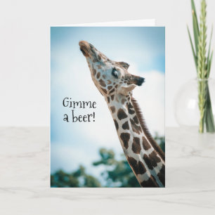 Carte Giraffe Donne-Moi Une Amie Amusante De Bière