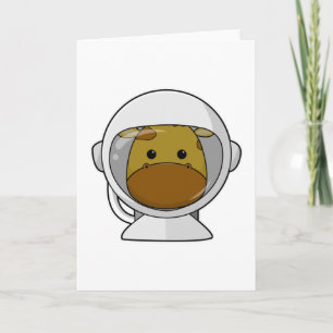 Carte Giraffe en astronaute avec casque