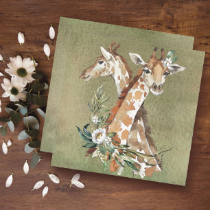 Carte Giraffe Floral Card