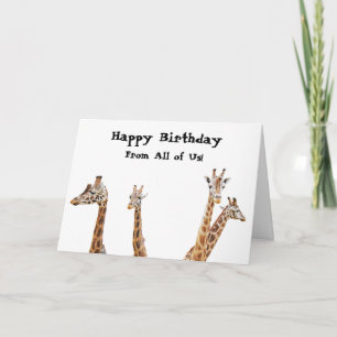 Carte Giraffe Fun Photo - De nous tous! Anniversaire