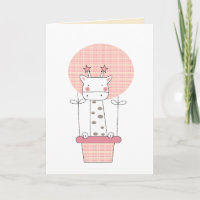 Giraffe rose en ballon à air chaud fille 1er anniv