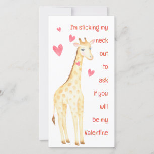 Carte Giraffe-Stick My Neck Out Valentines Card