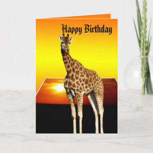 Carte Giraffe Sunshine Heureux voeux d'anniversaire
