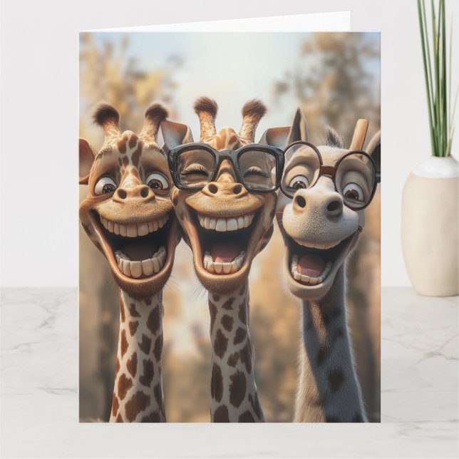 Carte Giraffes de toiture en lunettes (Devant)
