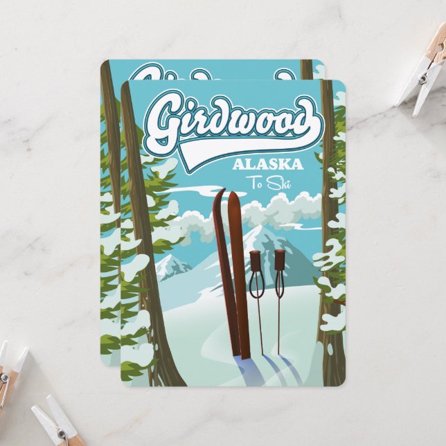 Carte Girdwood Alaska pour skier (Devant/Arrière en situation)