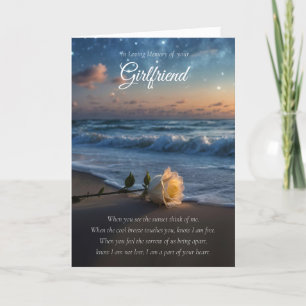 Carte Girfriend Sympathy Beach et Rose
