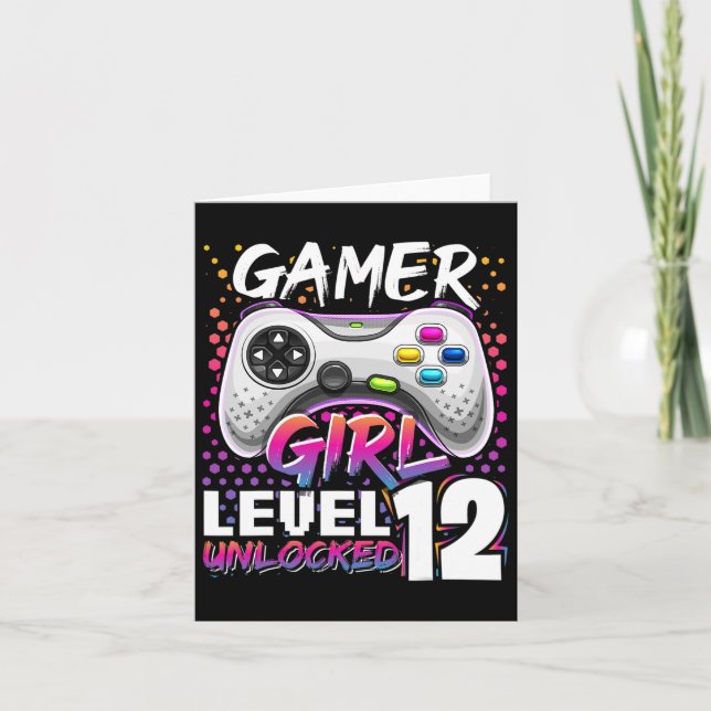 Carte Girl Level 12 Déverrouillé Jeu vidéo 12e anniversa (Devant)