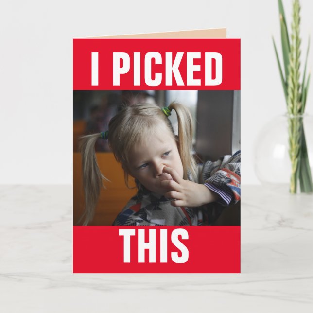 CARTE GIRL PICKING NOSE FUNNY VALENTINE'S DAY GREETING (Devant)