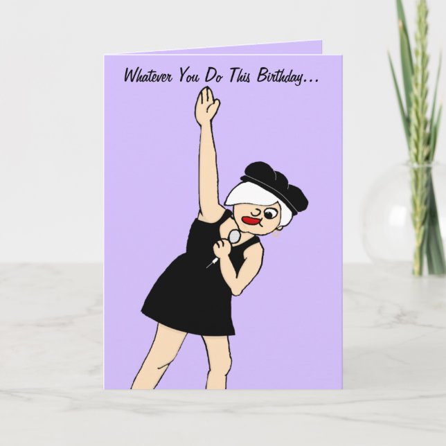 Carte Girl Rock Star Anniversaire (Devant)