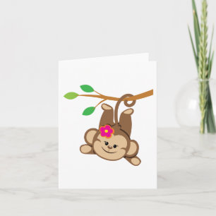 Carte Girl Swinging Monkey