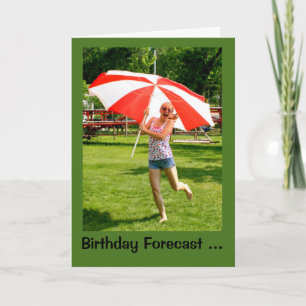 Carte Girl With Umbrella 100% Chance Of Birthday Fun