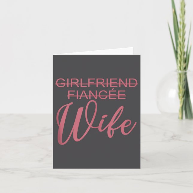 Carte Girlfriend Fiancée Wife, Wedding, Just Married, Ma (Devant)