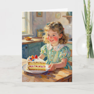 Carte Girl's Birthday | Flowers and Cake