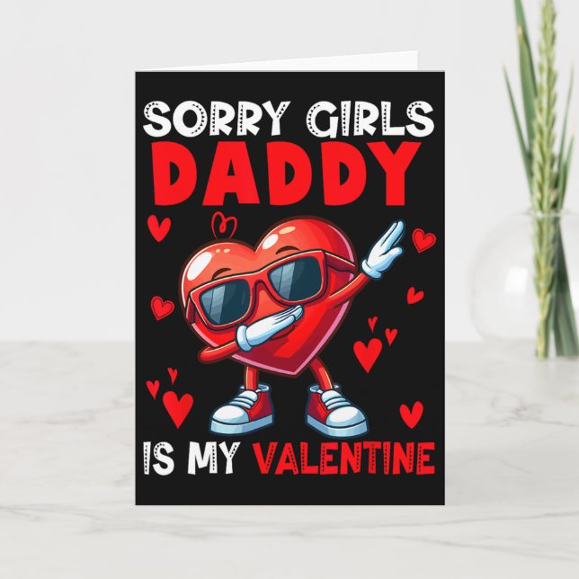 Carte Girls Funny Joke Daddy Is My Valentine Dabbing Hea (Devant)