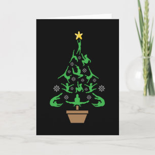 Carte Girls Gymnastique Arbre de Noël