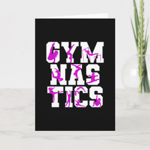 Carte Girls Gymnastique Violet Silhouette Word Art