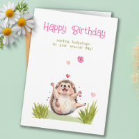 Girly Garden Hedgehug Tous les âges Anniversaire