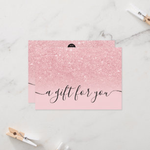 Carte Girly rose parties scintillant ombre scintillant c