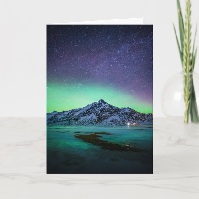 Carte Glace et neige | Aurora Borealis Voie Lactée Islan (Devant)