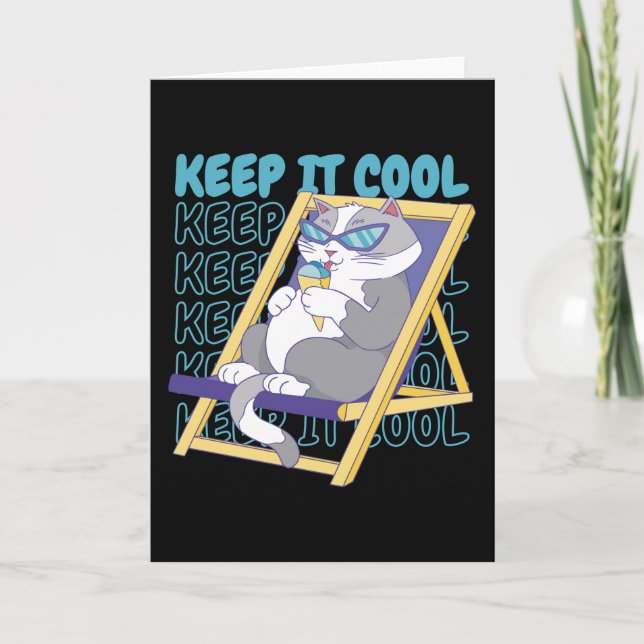 Carte Glace Été Plage Glace Vacances Chat (Devant)