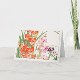 Carte Gladiolus, Schizanthus, par Tanigami Konan