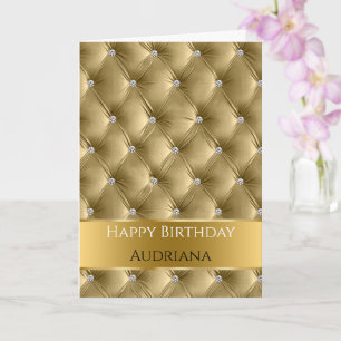 Carte Glam Chic Gold Faux Velvet Argent Anniversaire