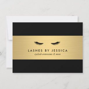 Carte Glam Eyelashes certificat cadeau noir et or