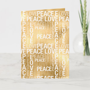 Carte Glam Gold Peace Love
