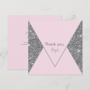 Carte Glam Parties scintillant en argent et Fête des mar