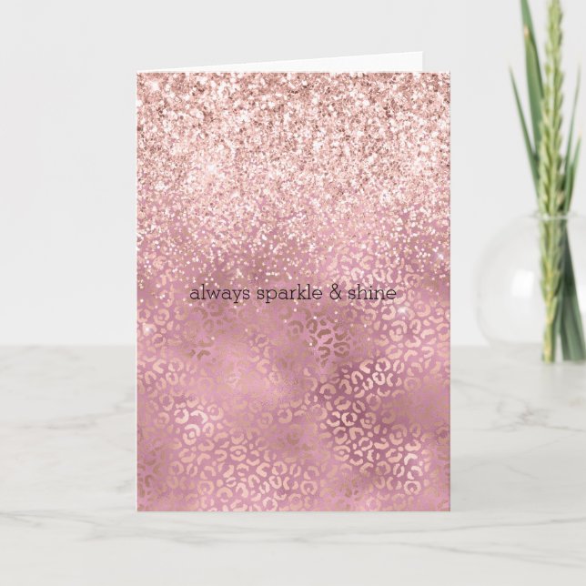 Carte Glam Pink Glitzy Parties scintillant Empreinte de  (Devant)