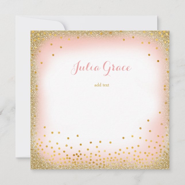 Carte Glam rose Ajouter votre texte (Devant)