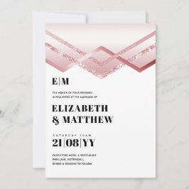 Carte Glam Rosegold DECO Mariage Inviter Modern Chic