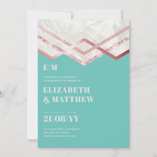 Carte Glam Rosegold DECO Mariage Inviter Modern Chic