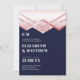 Carte Glam Rosegold DECO Mariage Inviter Modern Chic