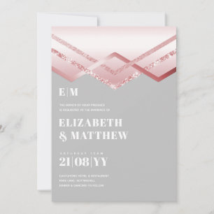 Carte Glam Rosegold DECO Mariage Inviter Modern Chic