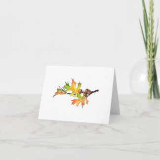 Carte glands et feuille d'automne