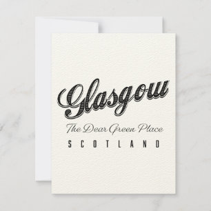 Carte Glasgow Écosse "L'endroit vert cher"