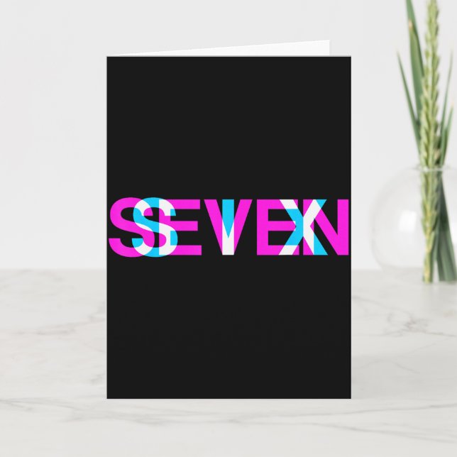 Carte Glitch Optical Illusion Six Seven 6 7 Meme Gen Alp (Devant)