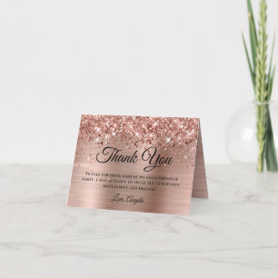 Carte Glittery Rose Gold Foil 60e Anniversaire Merci