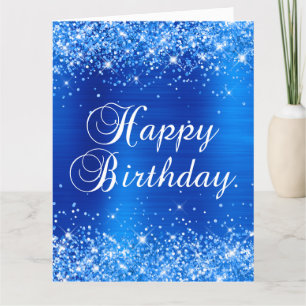 Carte Glittery Royal Blue Grand Joyeux anniversaire