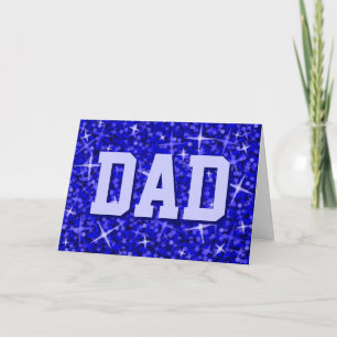 Carte Glitz Dark Blue 'DAD' 'Happy Birthday'