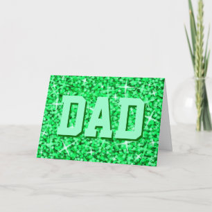 Carte Glitz Green 'DAD' 'Happy Fête des pères'