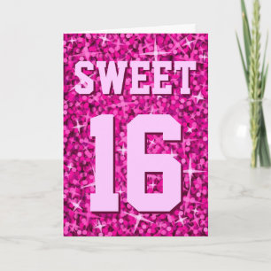 Carte Glitz Rose 'Sweet 16' 'Happy Birthday'