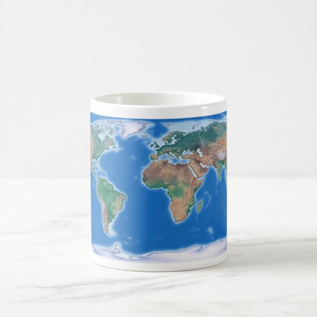 Carte globale du monde de tasse de café (Centre)