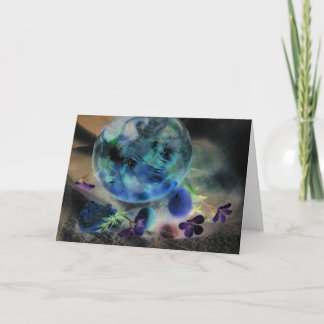 Carte Globe de verre "Objets célestes" avec fleurs